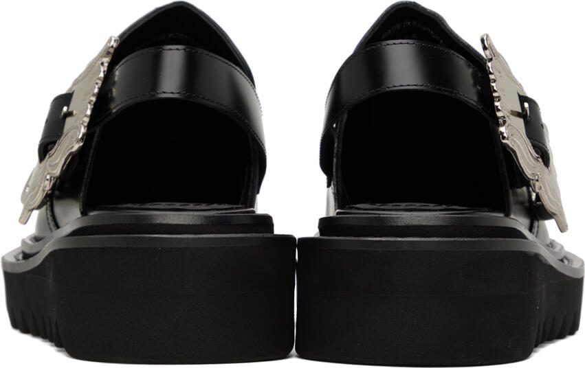 Toga Pulla Black Square Buckle Sabot Loafers