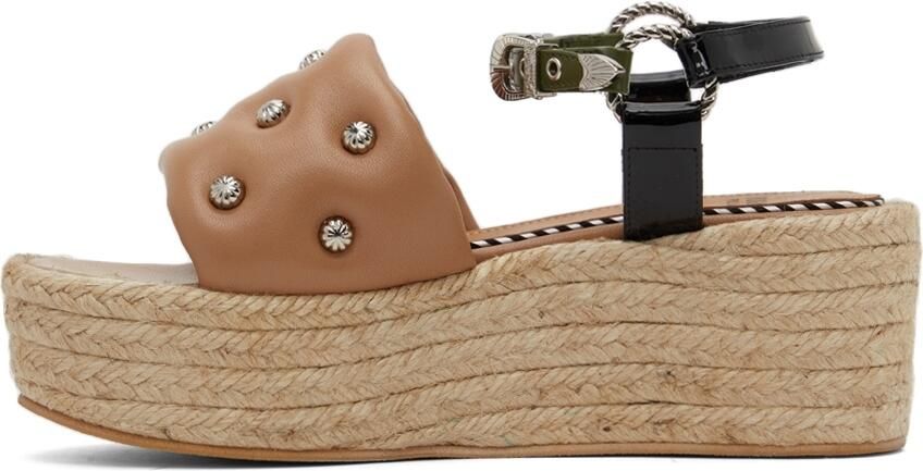 Toga Pulla SSENSE Exclusive Beige Studded Platform Sandals - Picture 4