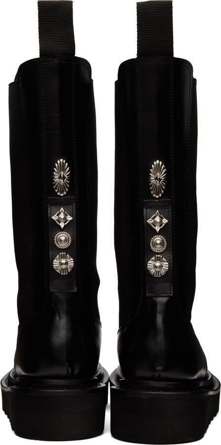 Toga Pulla SSENSE Exclusive Black Leather Mid-Calf Chelsea Boots - Picture 3