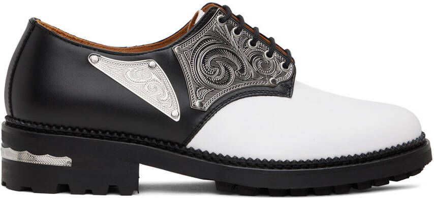 Toga Virilis Black  White Metal Plate Oxfords - Picture 5