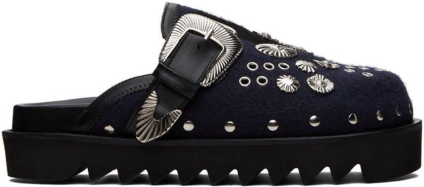 Toga Virilis SSENSE Exclusive Black  Navy Studded Loafers - Picture 5