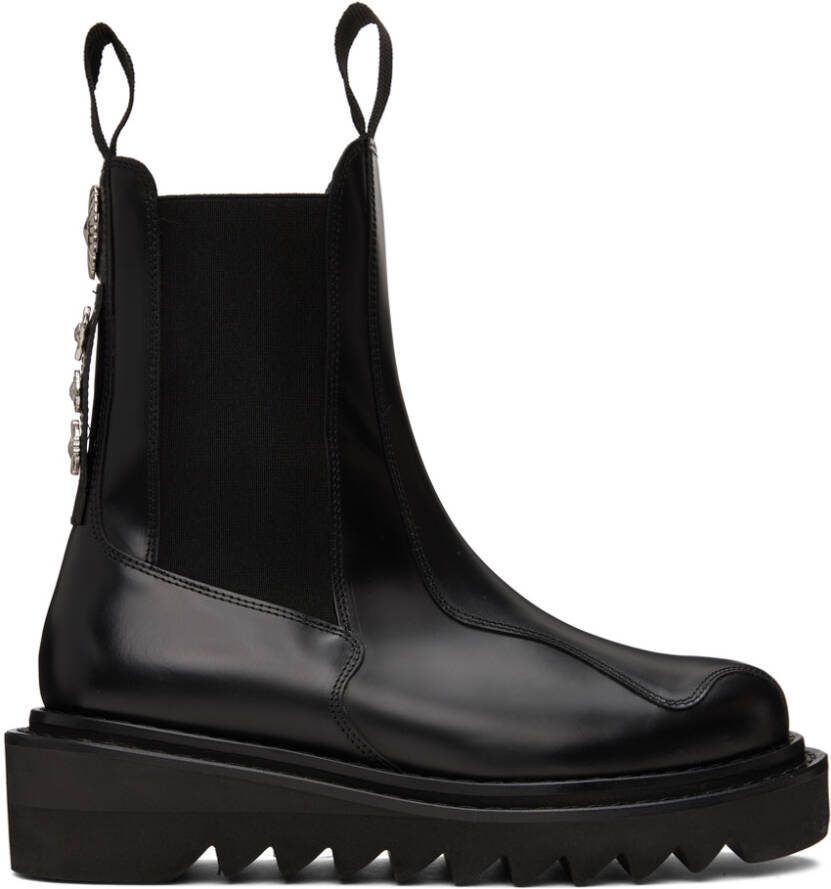 Toga Virilis SSENSE Exclusive Black Hard Leather Chelsea Boots - Picture 2