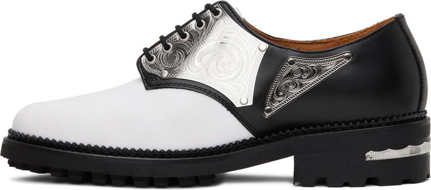 Toga Virilis Black  White Metal Plate Oxfords - Picture 3