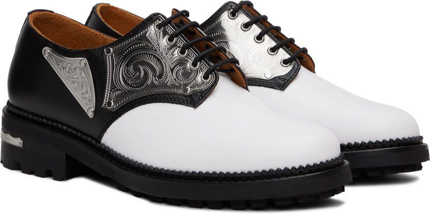 Toga Virilis Black  White Metal Plate Oxfords - Picture 2
