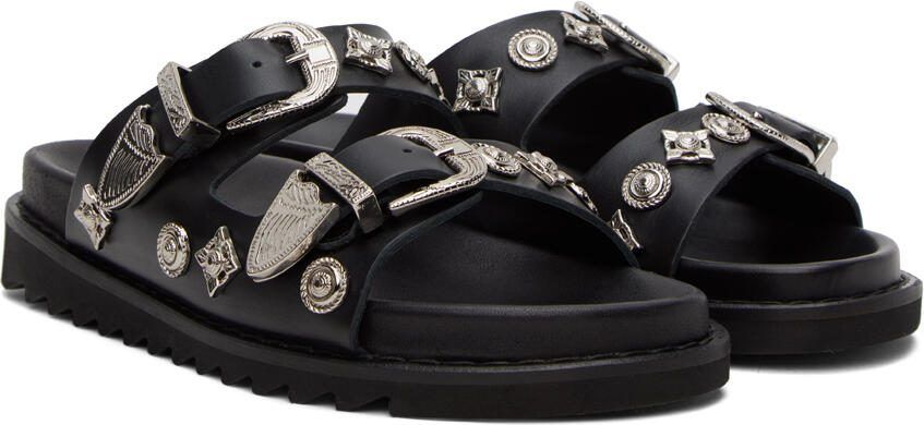 Toga Virilis Black Embellished Sandals - Picture 2