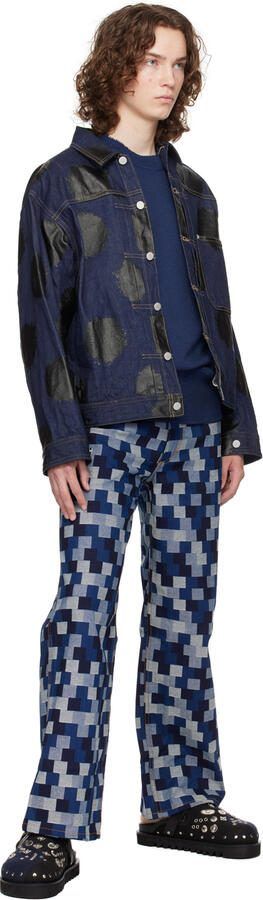 Toga Virilis SSENSE Exclusive Black  Navy Studded Loafers - Picture 4