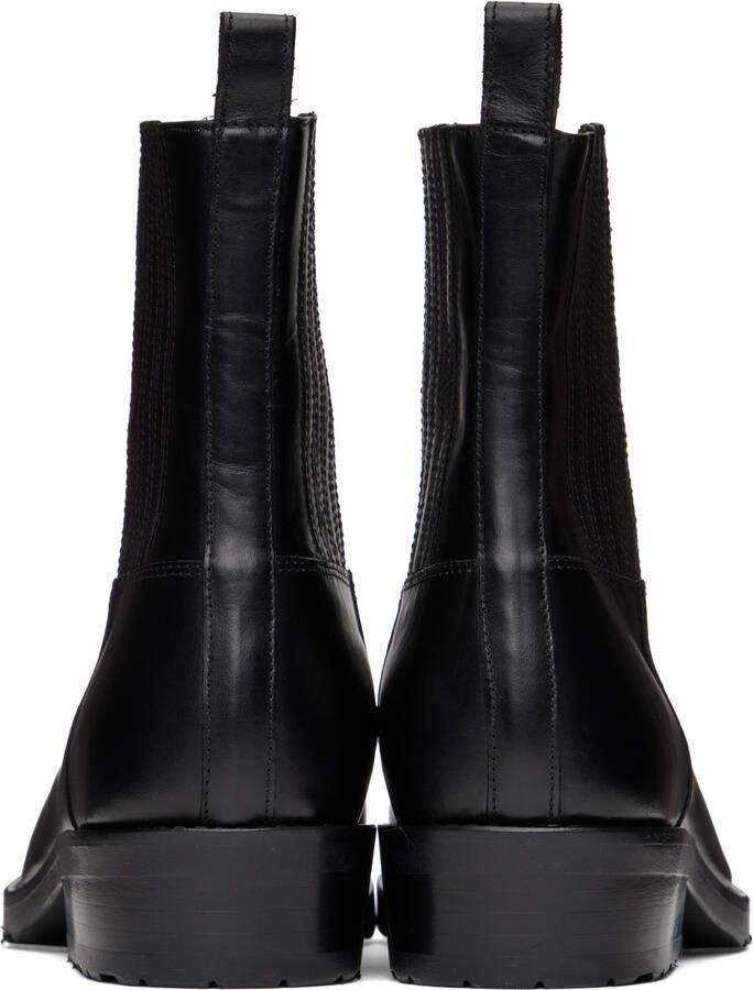 Toga Virilis SSENSE Exclusive Black Embroidered Chelsea Boots - Picture 7