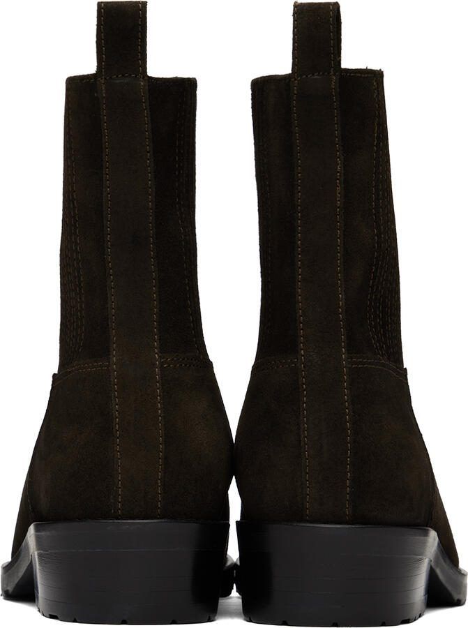 Toga Virilis SSENSE Exclusive Brown Embroidered Chelsea Boots - Picture 2