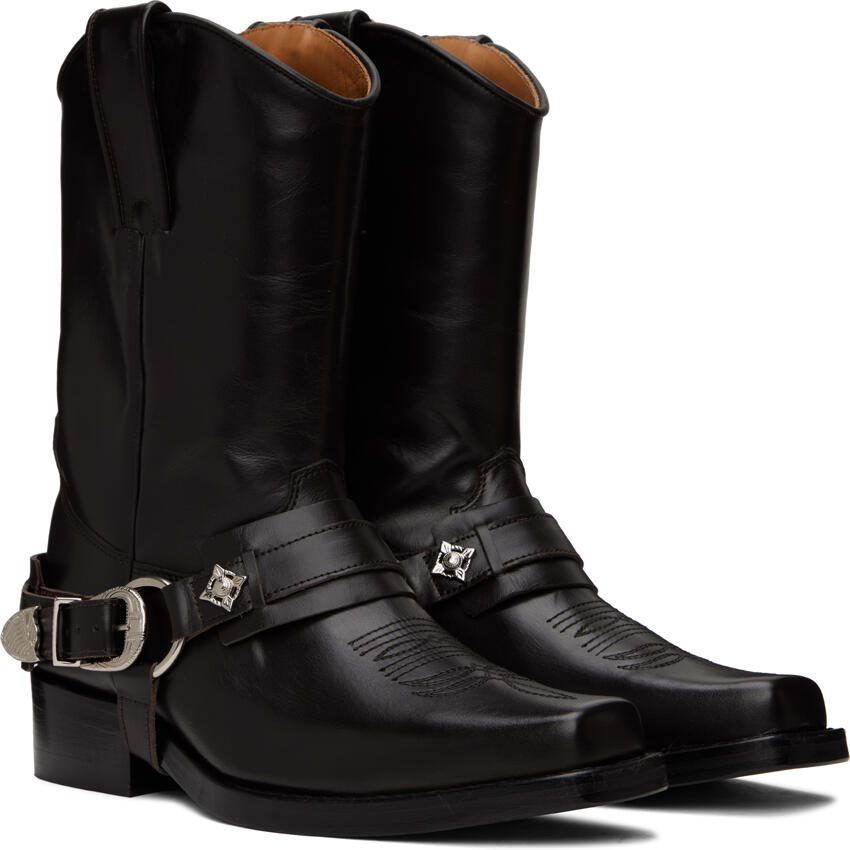 Toga Virilis SSENSE Exclusive Brown Western Boots - Picture 2