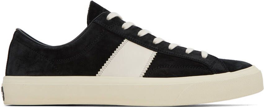 TOM FORD Black  Off-White Cambridge Sneakers - Picture 4