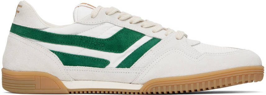 TOM FORD Green  White Jackson Sneakers - Picture 5