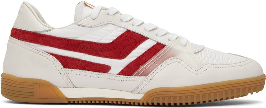 TOM FORD Off-White  Red Jackson Sneakers
