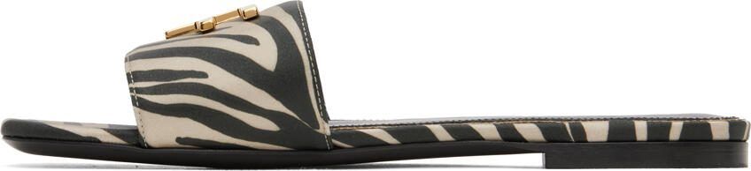 TOM FORD Black  Beige Logo Sandals - Picture 4