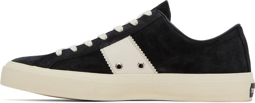 TOM FORD Black  Off-White Cambridge Sneakers - Picture 3