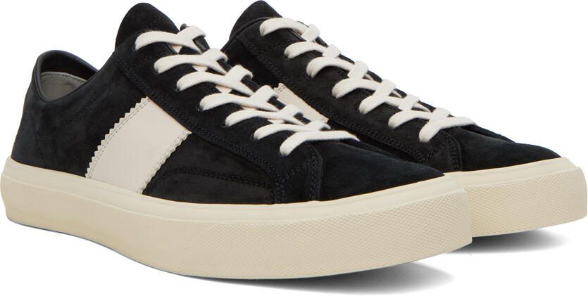 TOM FORD Black  Off-White Cambridge Sneakers - Picture 2