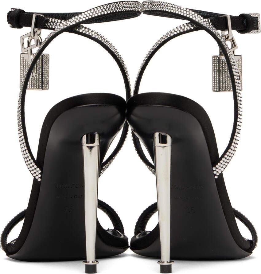 TOM FORD Black Crystal-Embellished Heeled Sandals