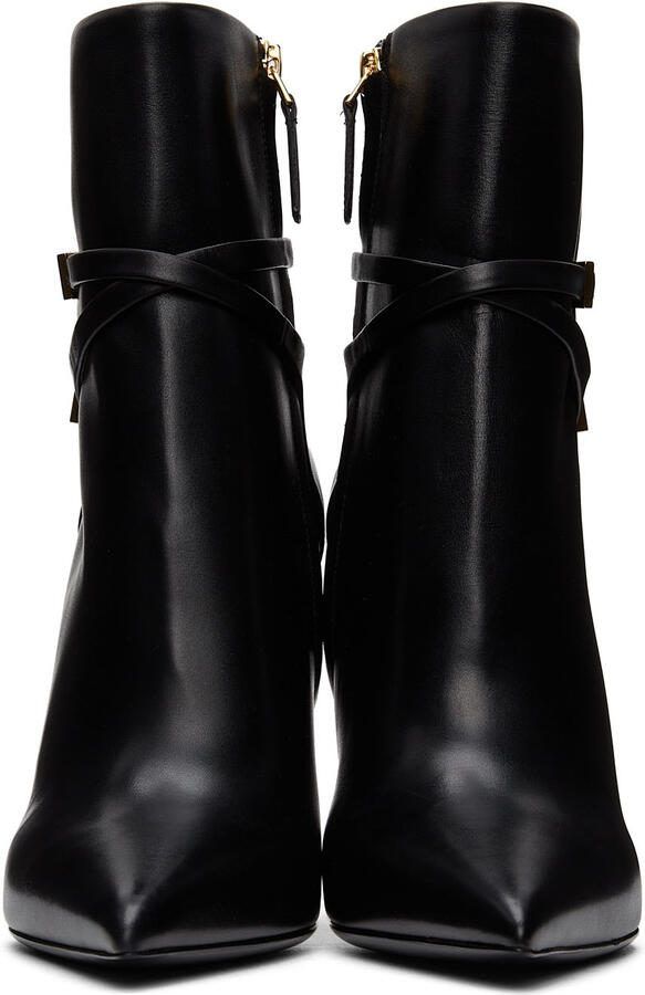 TOM FORD Black Leather Padlock 105 Ankle Boots - Picture 2