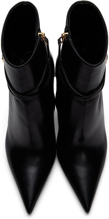 TOM FORD Black Leather Padlock 105 Ankle Boots - Picture 4