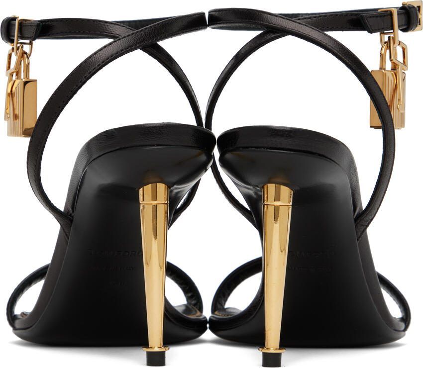 TOM FORD Black Padlock Pointy Naked 85mm Heeled Sandals
