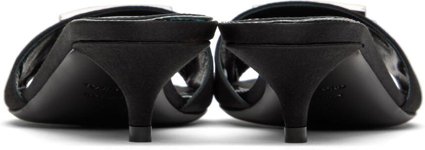 TOM FORD Black Satin Mules