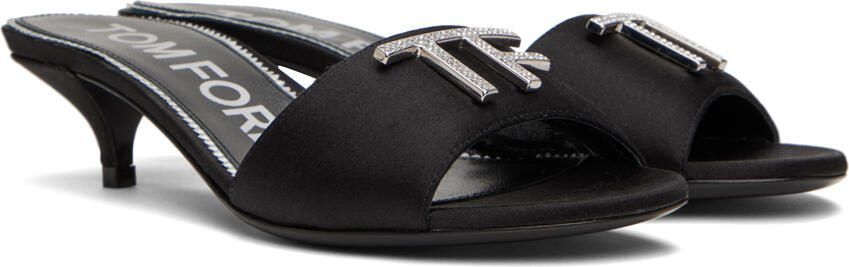 TOM FORD Black Satin Mules - Picture 2