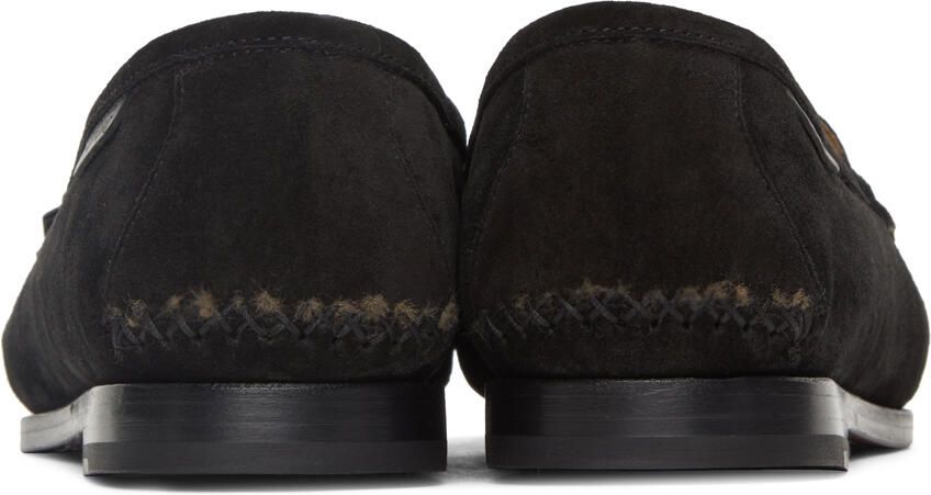 TOM FORD Black Suede  Shearling Berwick Loafers - Picture 2