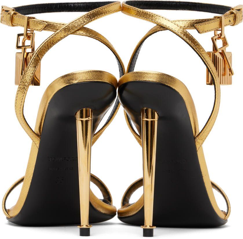 TOM FORD Taupe Padlock Pointed Naked Heeled Sandals