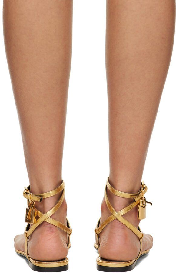 TOM FORD Gold Padlock Sandals