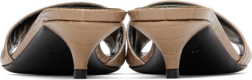 TOM FORD Taupe Stamped Heeled Sandals - Picture 2