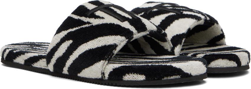 TOM FORD White  Black Harrison Slippers - Picture 2