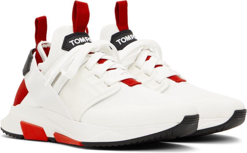 TOM FORD White  Red Jago Sneakers - Picture 2
