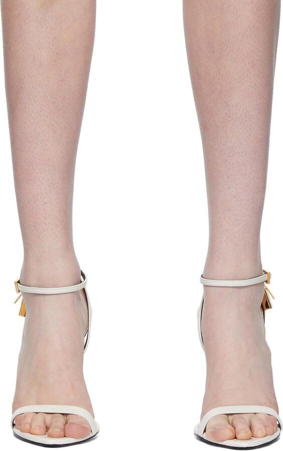 TOM FORD White Padlock 105 Heeled Sandals - Picture 2