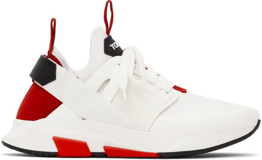 TOM FORD White  Red Jago Sneakers - Picture 5