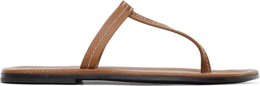 Totême Tan 'The T-Strap' Sandals - Picture 3