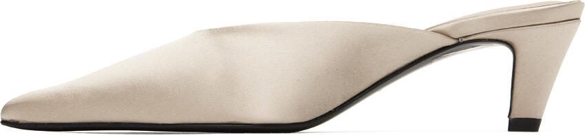 TOTEME Beige 'The Satin Mule' Heels - Picture 4