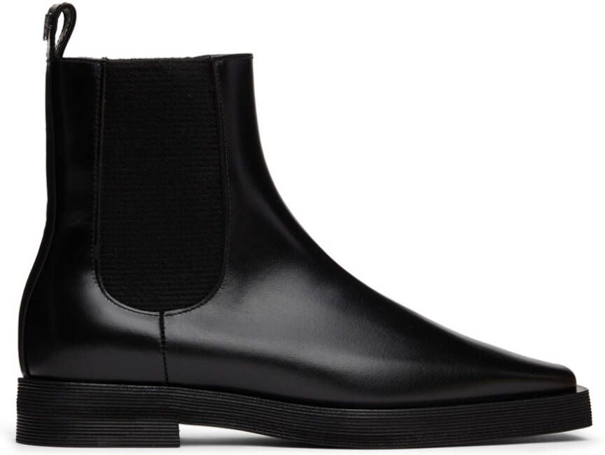 Totême Black Leather Ankle Boots - Picture 2