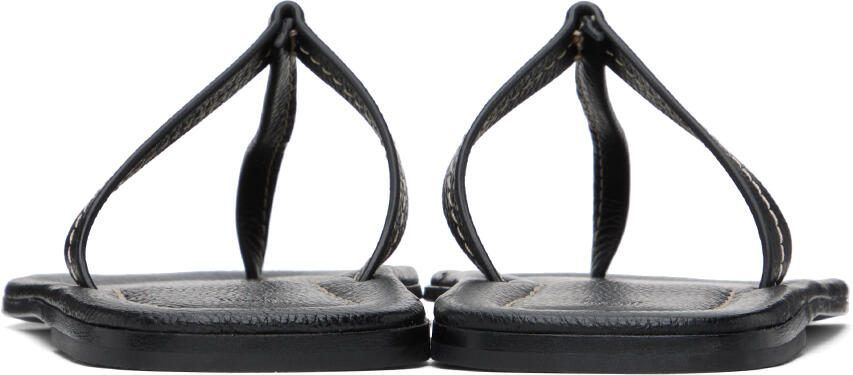 Totême Black 'The T-Strap' Sandals - Picture 2