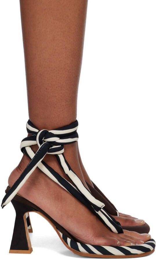 Ugo Paulon Black  Brown Gibbs Heeled Sandals - Picture 5