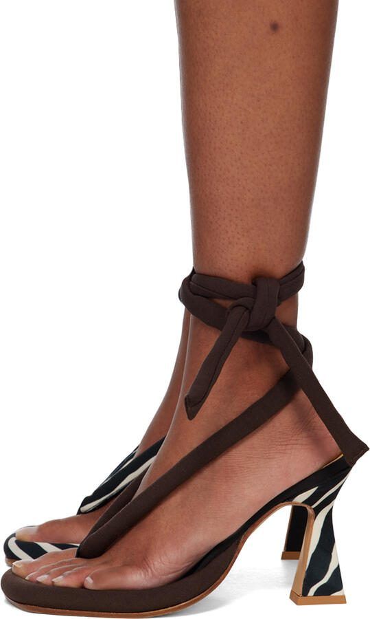 Ugo Paulon Black  Brown Gibbs Heeled Sandals - Picture 2