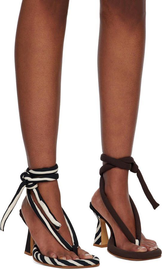Ugo Paulon Black  Brown Gibbs Heeled Sandals