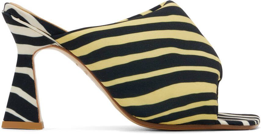 Ugo Paulon Yellow  Black Euan Heeled Sandals