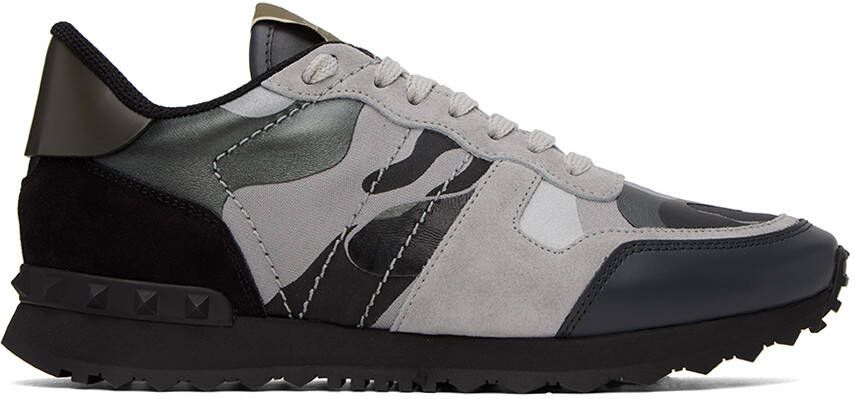 Valentino Garavani Black  Gray Rockrunner Sneakers - Picture 5