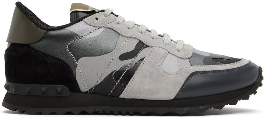 Valentino Garavani Black  Gray Rockrunner Sneakers - Picture 5
