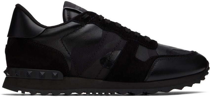 Valentino Garavani Black Rockrunner Low-Top Sneakers - Picture 5
