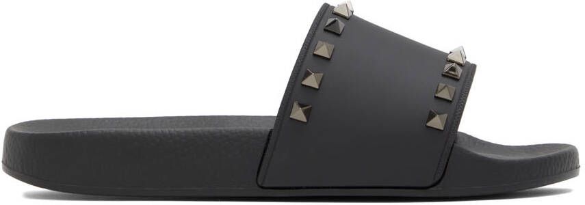 Valentino Garavani Black Rockstud Slides - Picture 5