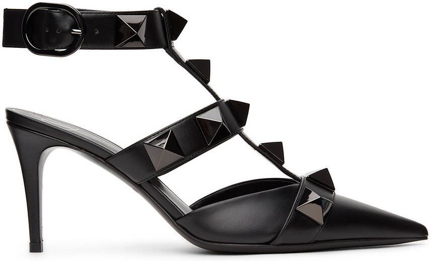 Valentino Garavani Black Roman Stud 80 Heels - Picture 5