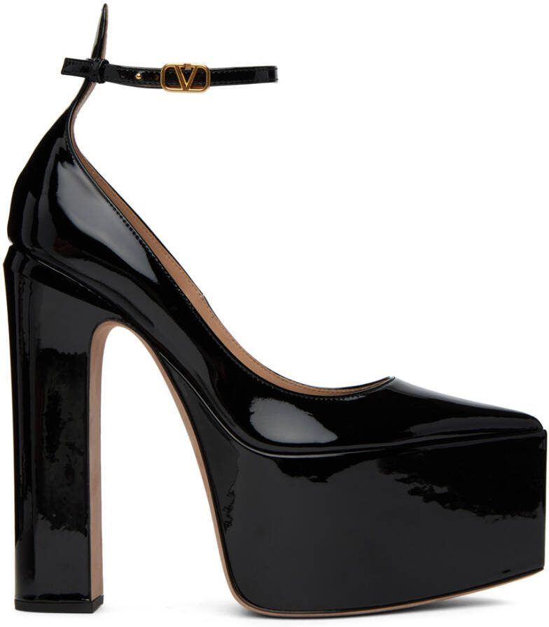 Valentino Garavani Black Tan-Go Platform Heels - Picture 4