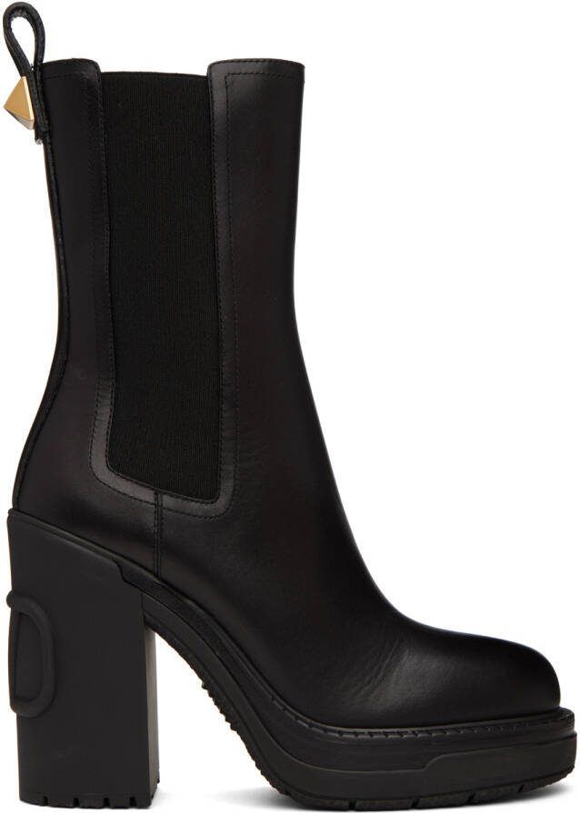 Valentino Garavani Black VLogo Beatle Boots - Picture 5