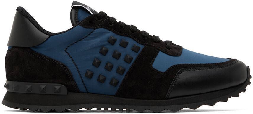 Valentino Garavani Blue  Black Rockstud Sneakers - Picture 5