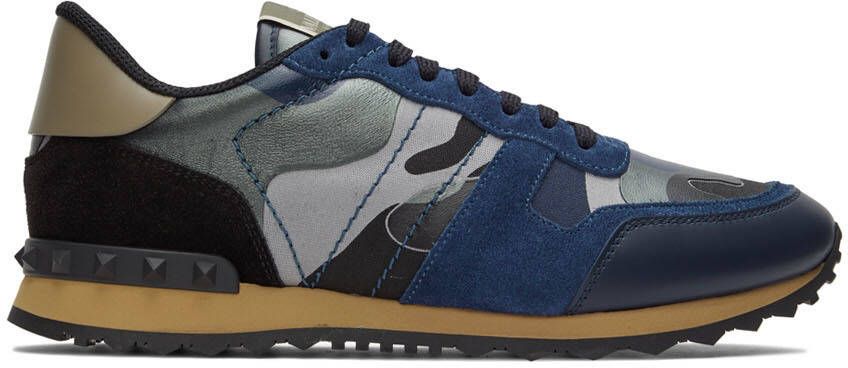 Valentino Garavani Blue  Gray Rockrunner Sneakers - Picture 5